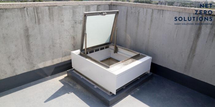 Giếng trời thông minh kết hợp Nắp thăm trần công nghệ Đài Loan